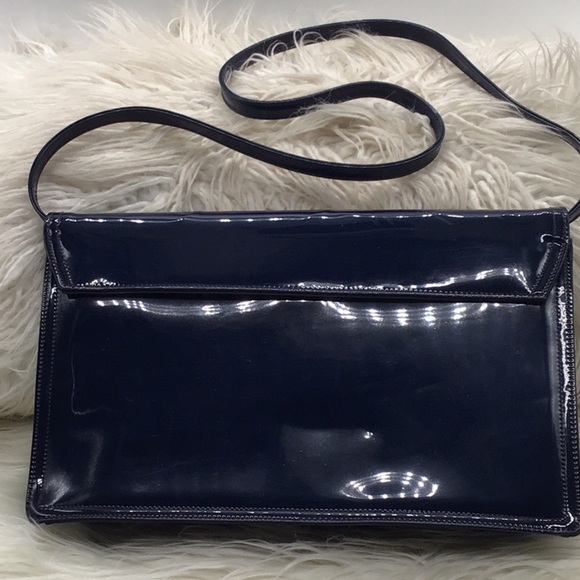 🌼3/$13🌼BUNDLE DEAL! Navy Blue Patent Clutch/Shoulder Bag - Picture 2 of 10